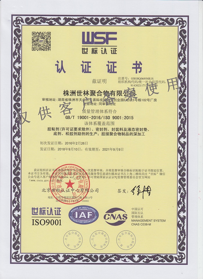 ISO9001認(rèn)證書中文版